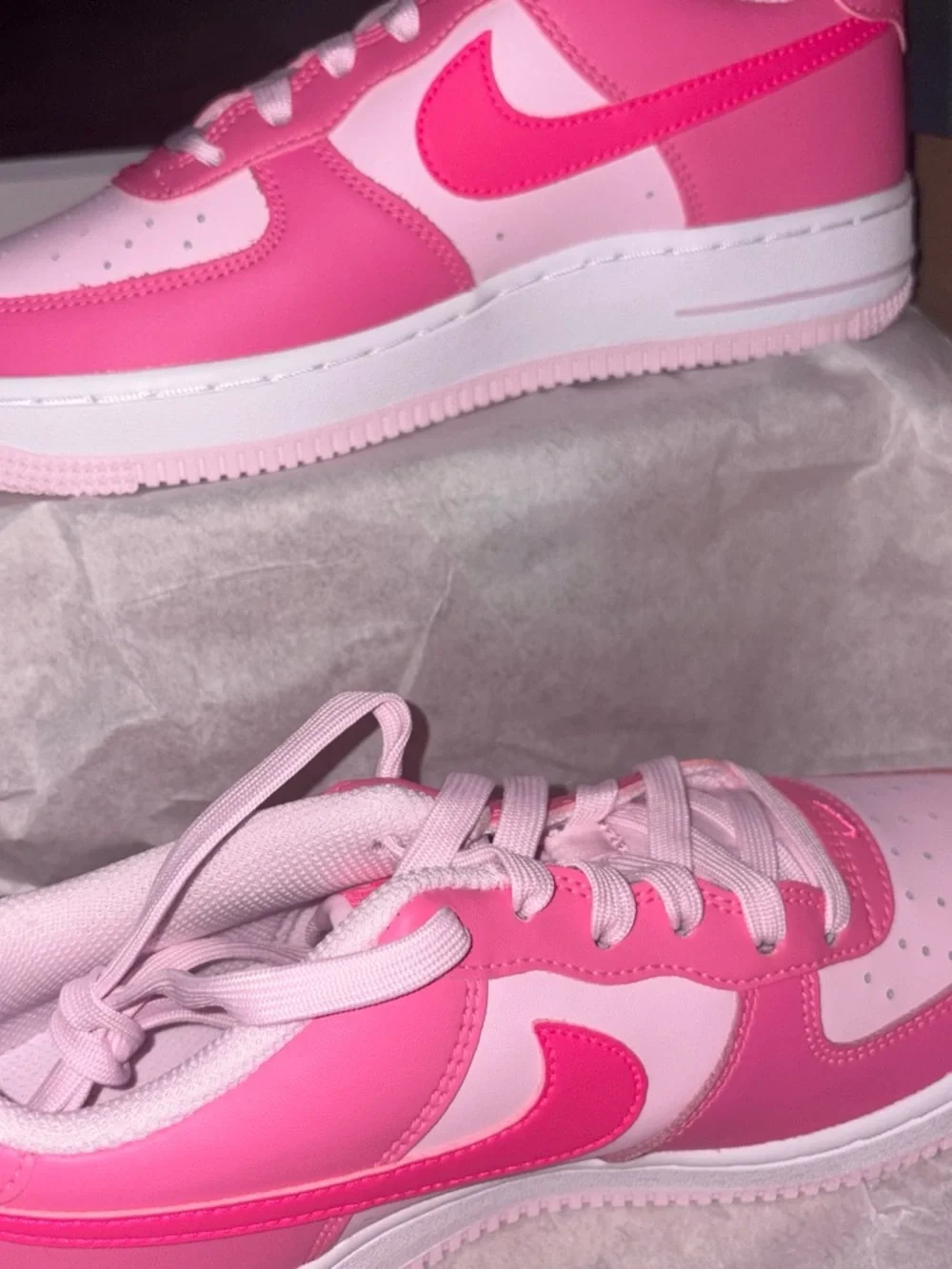 Nike Air force 1 BG Pink Two-Tone Low-Top Sneakers Size 5.5 (womens7)